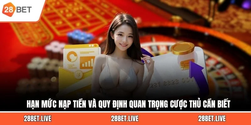 Hạn mức nạp tiền và quy định quan trọng cược thủ cần biết